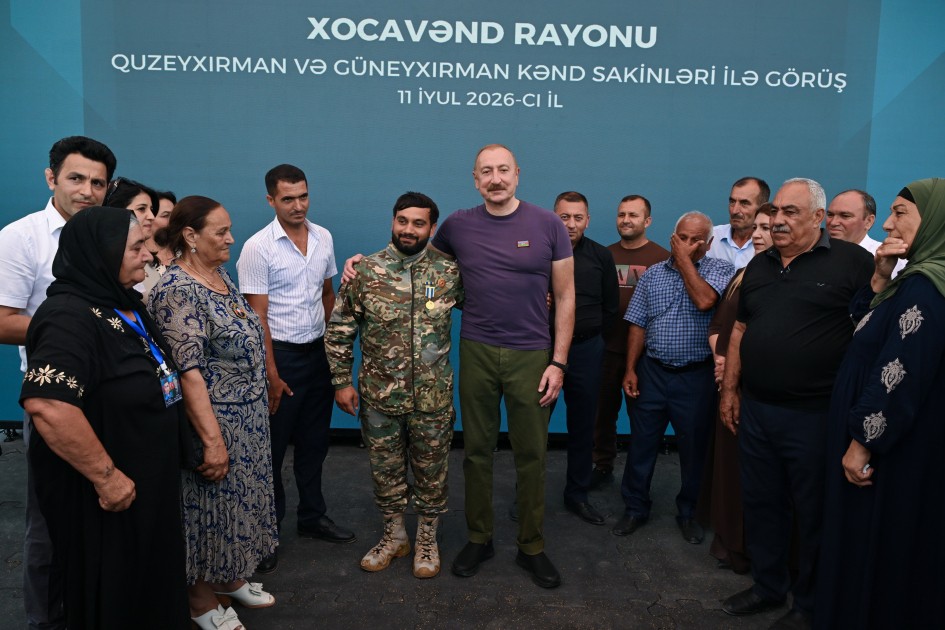 Dövlət başçısı Xocavəndin Quzeyxırman kəndində olub - FOTOLAR (YENİLƏNİB)