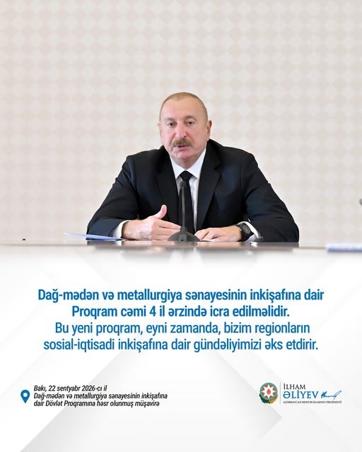 "4 il ərzində icra edilməlidir" - Prezident göstəriş verdi (FOTO)