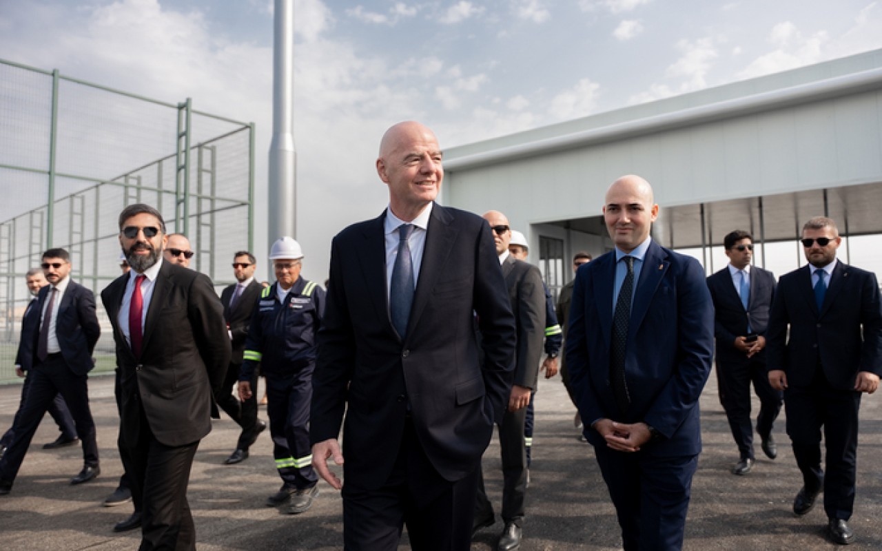 İnfantino Hövsanda inşa olunan meydançalara baxış keçirdi - FOTOLAR