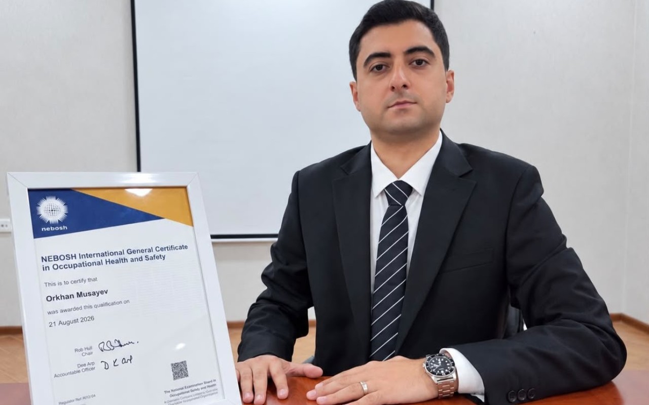 Təhlükəsizlik eksperti Orxan Musayev Böyük Britaniyanın nüfuzlu NEBOSH sertifikatını əldə edib