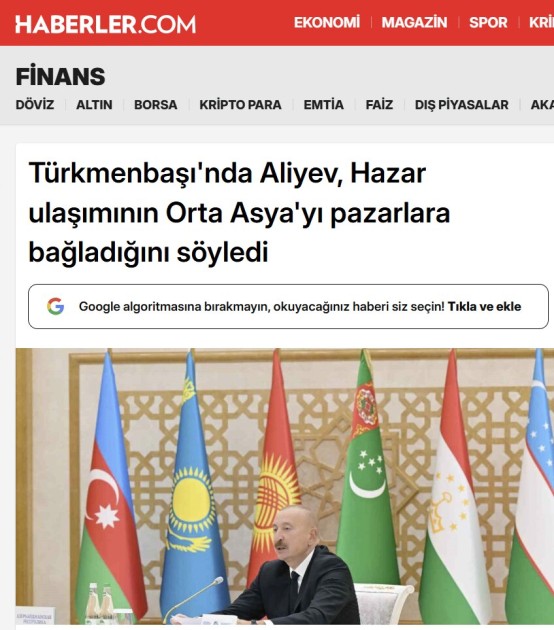 Türkiyə mediası Azərbaycan Prezidentinin Türkmənistan səfərindən yazdı - FOTOLAR