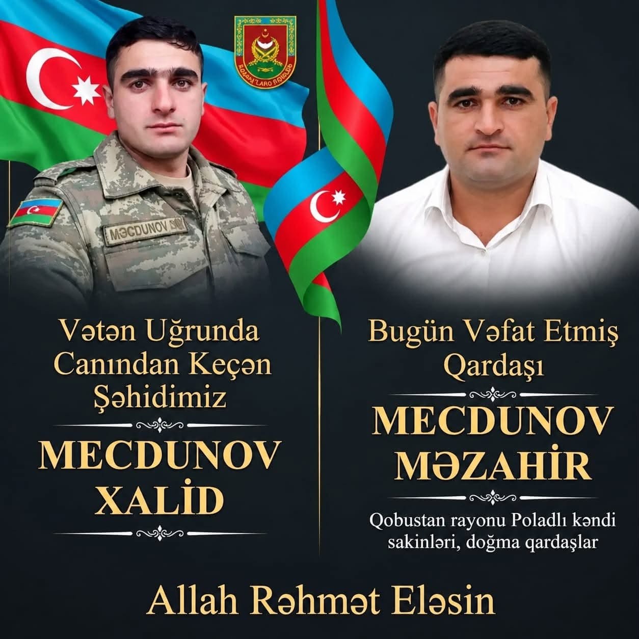 Şəhidimizin qardaşı dəm qazından dünyasını dəyişdi - FOTO