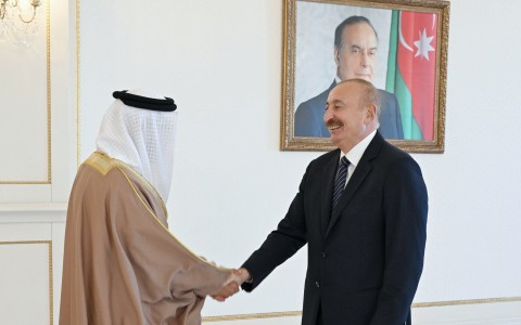 Prezident Bəhreynin xarici işlər nazirini qəbul etdi - FOTOLAR