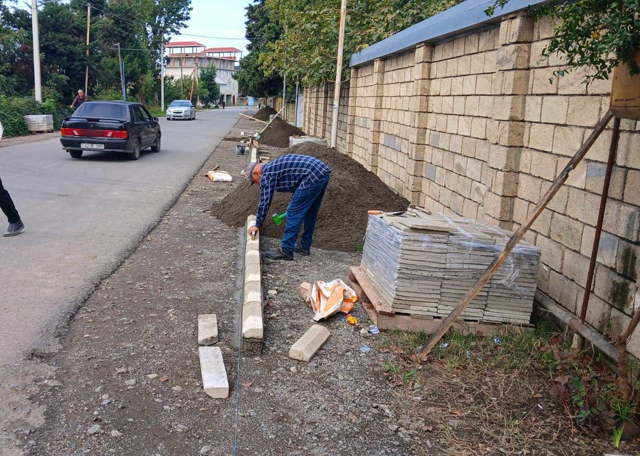 Lənkəranda prospekt və parkda təmir-bərpa işləri aparılır - FOTOLAR