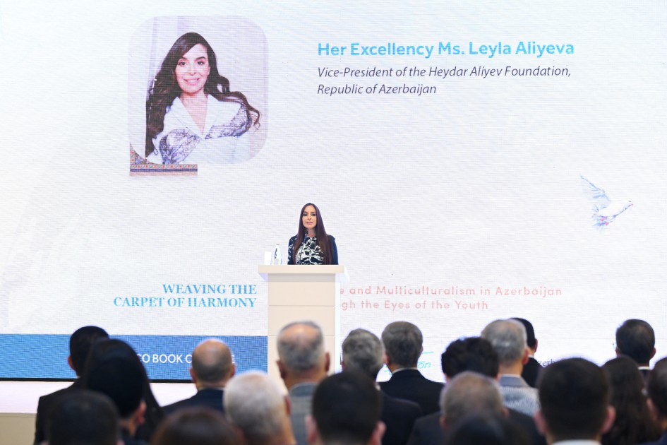Leyla Əliyeva “Sülh kitabı”nın təqdimatında çıxış etdi - FOTOLAR