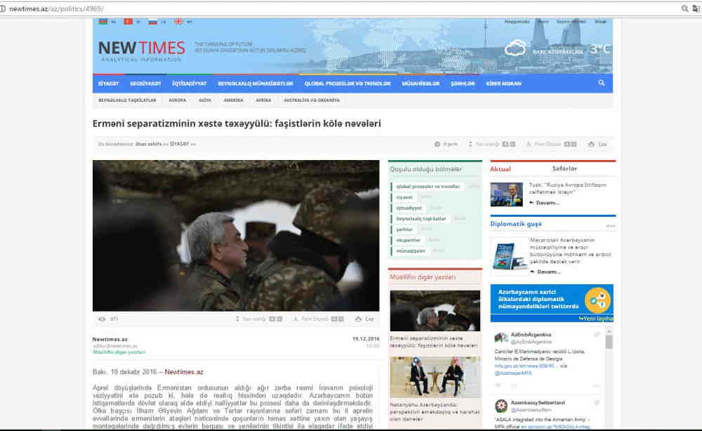 Erməni separatizminin xəstə təxəyyülü: faşistlərin kölə nəvələri