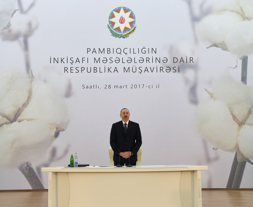 Pambıqçılığın inkişafı üçün yüz milyonlarla dollar xərcləmişik - İlham Əliyev