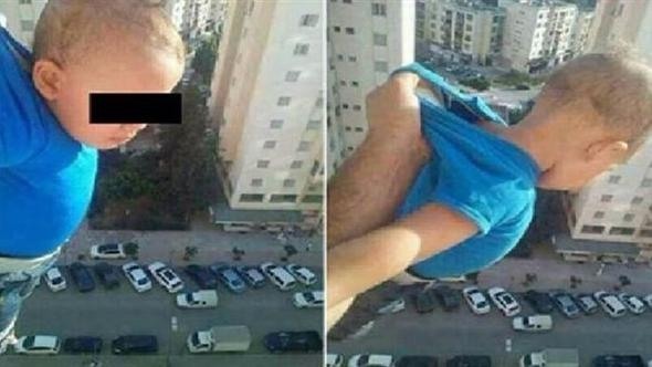 Atadan ağlasığmaz ADDIM: Oğlunu 15-ci mərtəbədən aşağı salladı